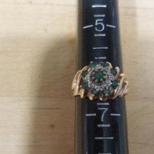 Estate Emerald and Diamond Ring